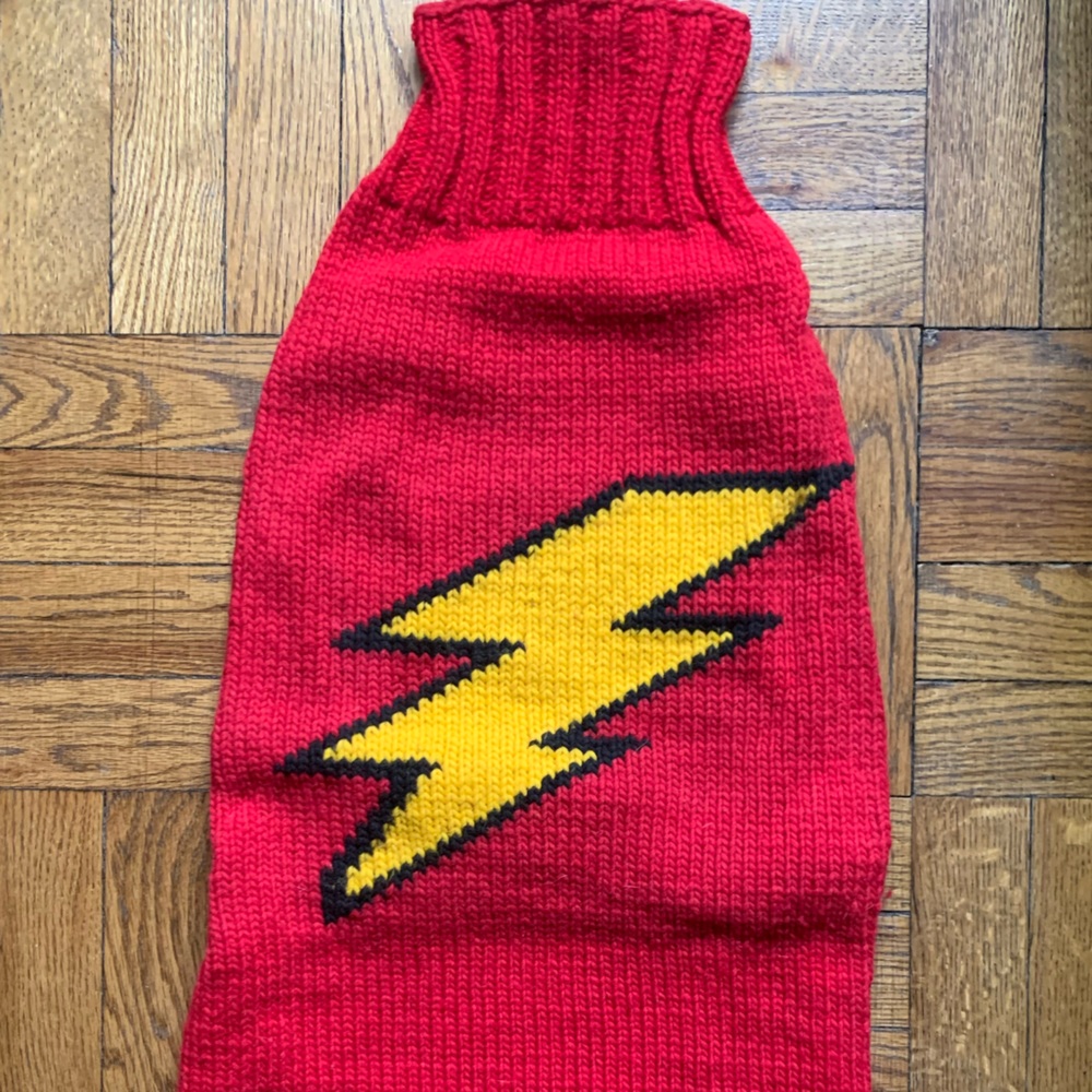 Shazam Hand Knit Wool Dog Sweater